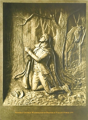 George Washington in Prayer at Valley Forge Wall Plaque